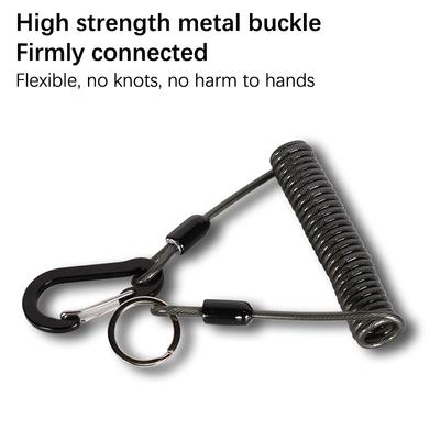 Alicates para señuelos con resorte en espiral antipérdida de cuerda de pesca, cuerda de resorte de alambre para evitar que la caña se caiga, herramienta para pescar, accesorios de pesca