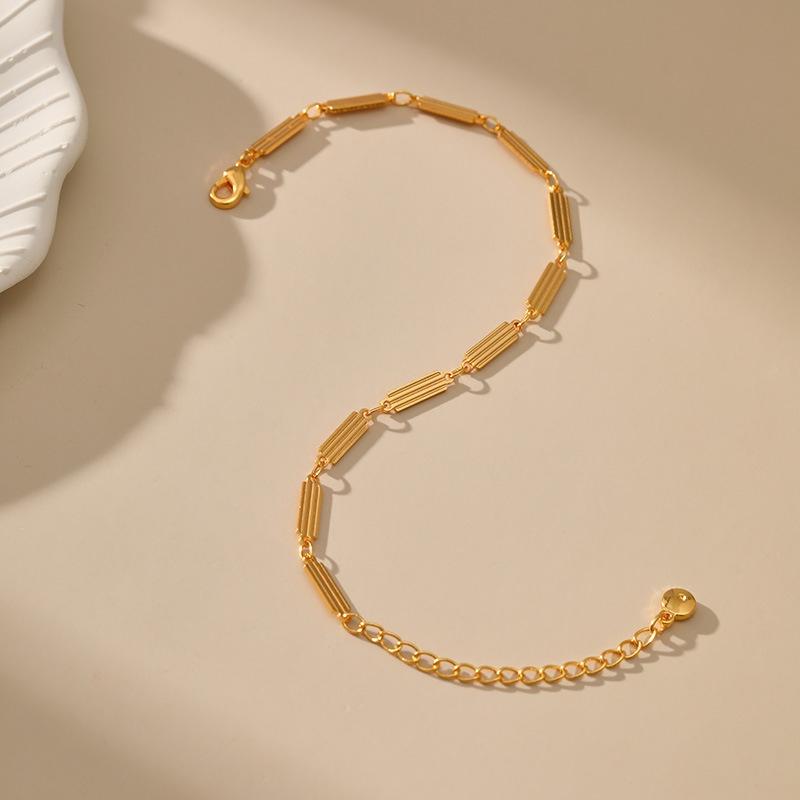 18K Gold-Plated Color-Retaining Striped Design Adjustable Bracelet for Women Fashion French Retro Elegant Bracelet Jewelry Gift