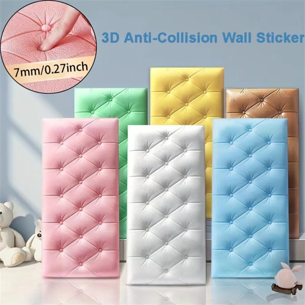 Soft 3D Foam Wallpaper 0.7cm Thick Foam Self-adhesive Anti Collision Wall Stickers Waterproof Foam Adhesive Wallpaper