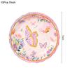 Pink Butterfly Disposable Tableware Set Paper Plates Cup Tablecloth Girls Butterfly Theme Birthday Party Decoration Supplies