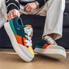Men's Casual Canvas Sneakers Breathable Low-Top Lace-Up Shoes Non-Slip PVC Sole Fashion Color Block Design for Casual Attire