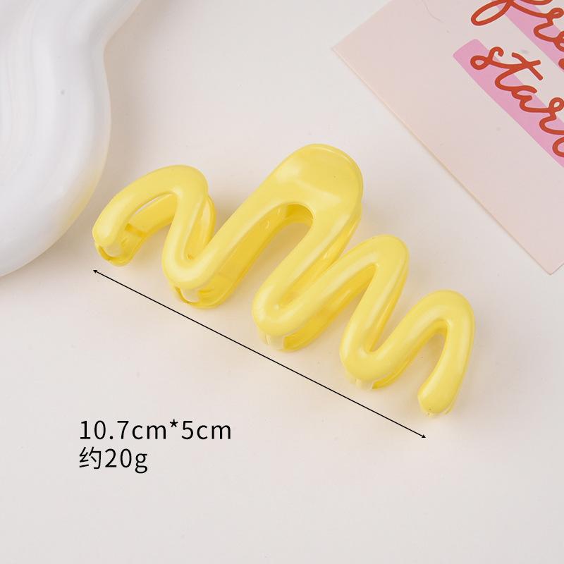 Wave Crab Claw Clips Women Korean Plastic Shark Hair Clips Geometri Høy Hestehale Barrette Hårnål Jente Hårtilbehør
