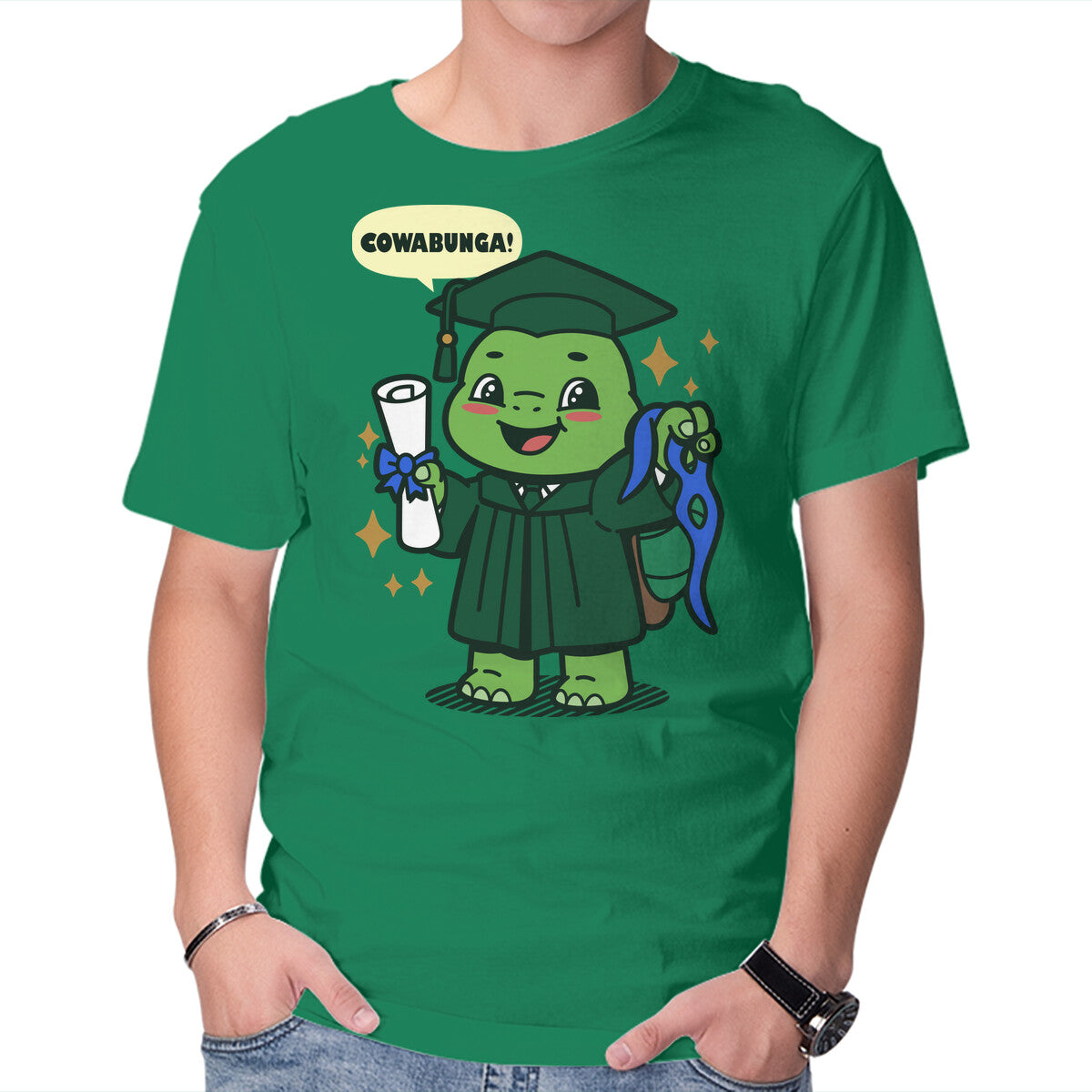 Unisex Crew Neck T-Shirt Ninja School Grad Graphic Short Sleeve Casual Tee M