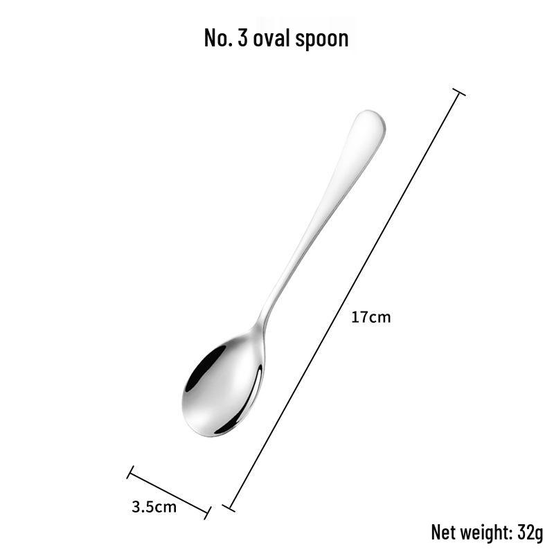 1010 Stainless Steel Cutlery Set: Long-Handle Fork, Soup & Dessert Spoon