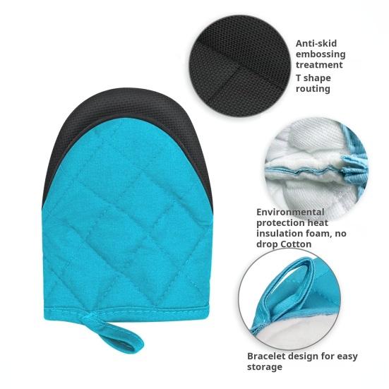 2Pcs Heat Resistant Oven Mitts with Hanging Loop Non-Slip Grip Baking