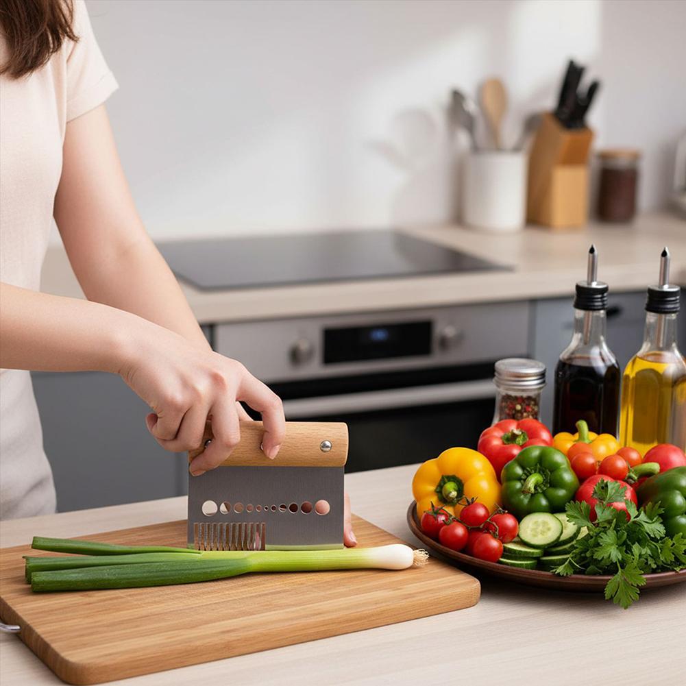 Multi-blade Scallion Shredder Premium 304 Stainless Steel, Rust-Resistant. Health Salad Vegetable Prepping