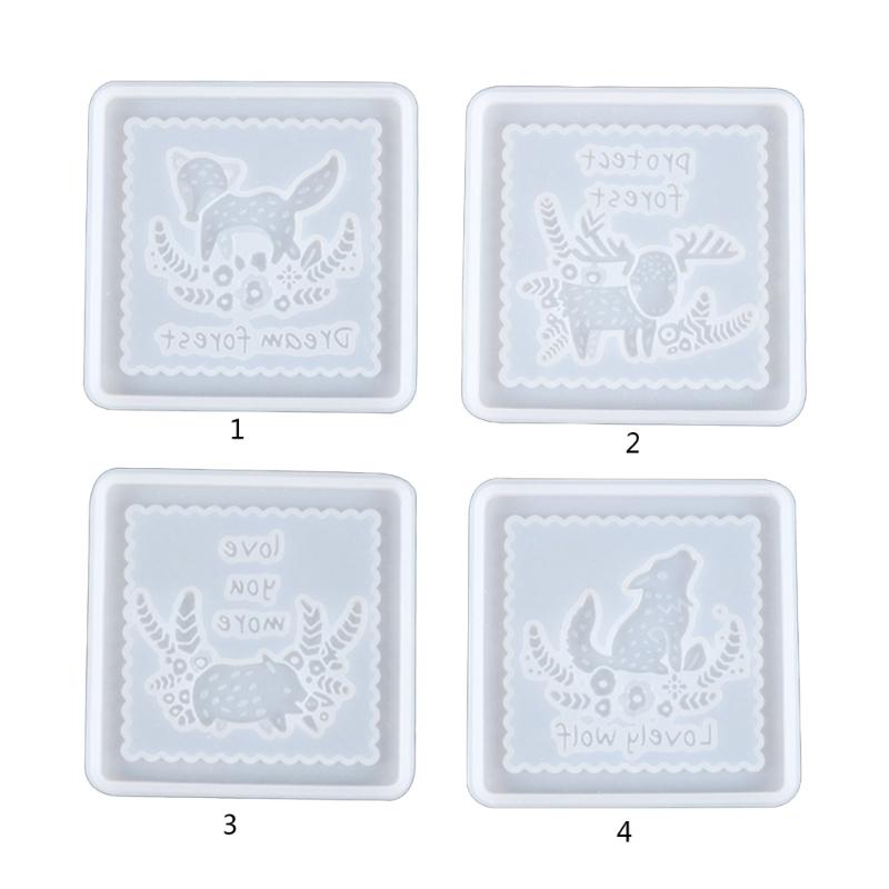 Matrițe pentru suporturi de pahar cu animale Matrițe din silicon pentru suporturi de pahar Matriță pentru suport de cană Matriță pătrată pentru turnare epoxy pentru suport de pahar din rășină Artă murală Decor pentru casă
