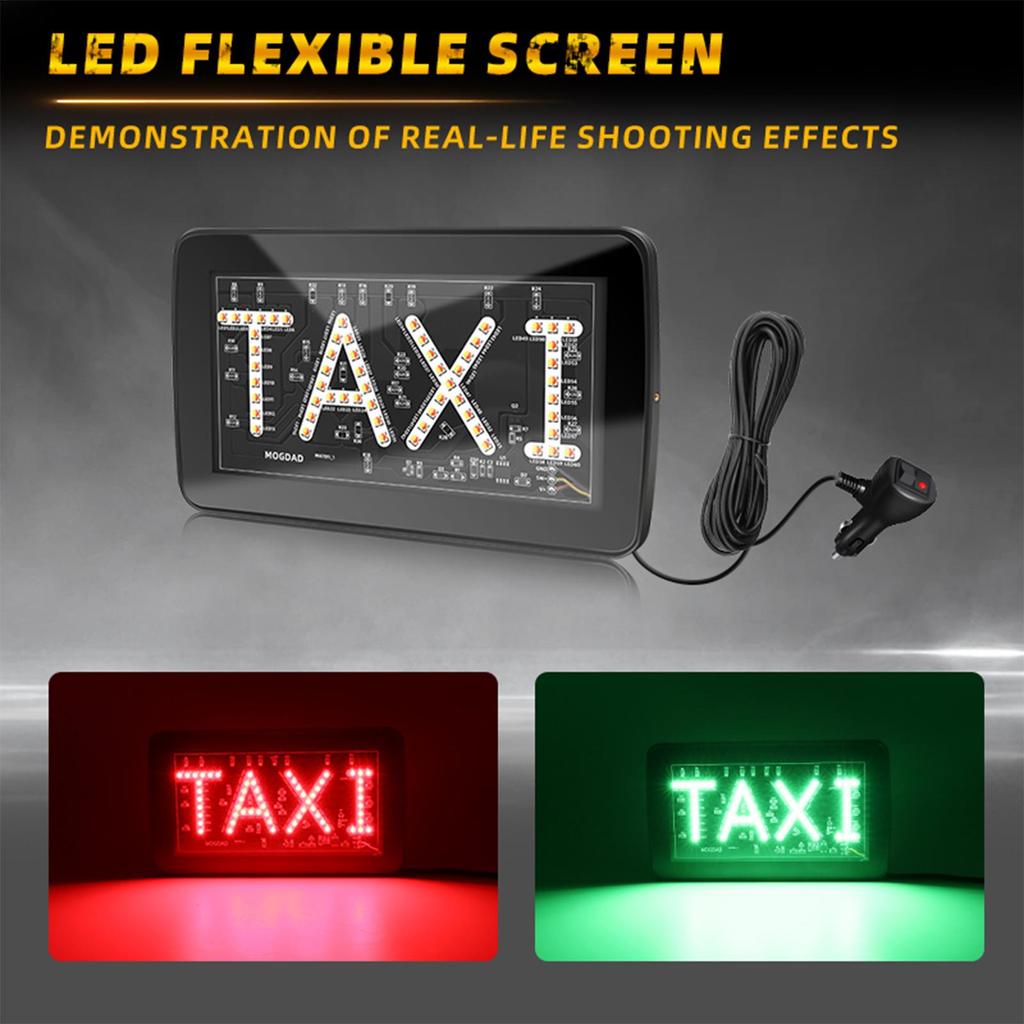 Taxischilder für Autos 12V LED-Lichtschild für Fahrer Hohe Helligkeit Anti-Rutsch-Panel Display Saugnapf Anzeige für Windschutzscheibe