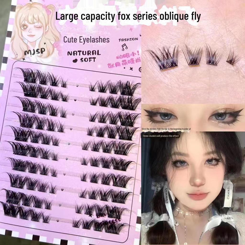 Mengji Shangpin Přírodní umělé řasy - 10 řad s vysokou kapacitou, divoký ďábelský styl jednotlivé trsy pro komiksový vzhled Barbie.