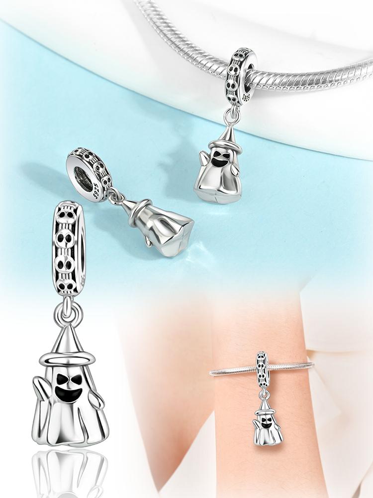 Charms Plata Skull Ghost Halloween Gifts Copper Plated For Charms Copper Plated Original Bracelet For Jewelry Making