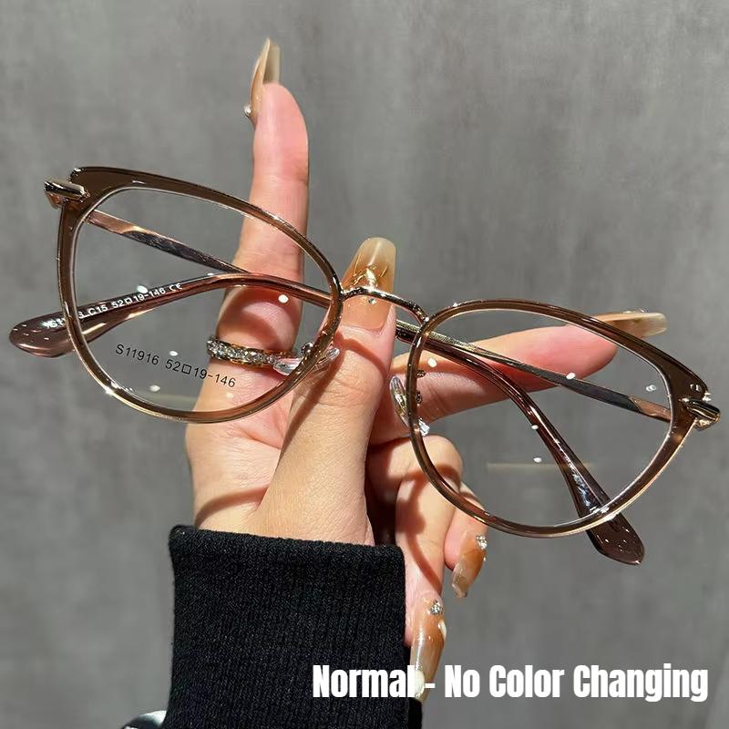 Luxury Cat Eye Myopia Glasses for Women Pchromic Nearsighted Eyewear Minus Blue Light Blocking Computer Eyeglasses 0 To -4.0