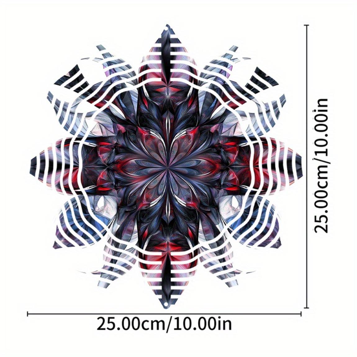 

Металлический ветряной спиннер 10 дюймов, садовый декор с вращающимся на 360 градусов крюком, сложный черно-красно-синий дизайн для патио, балкона, двора, улицы, всесезонный подарок 01A