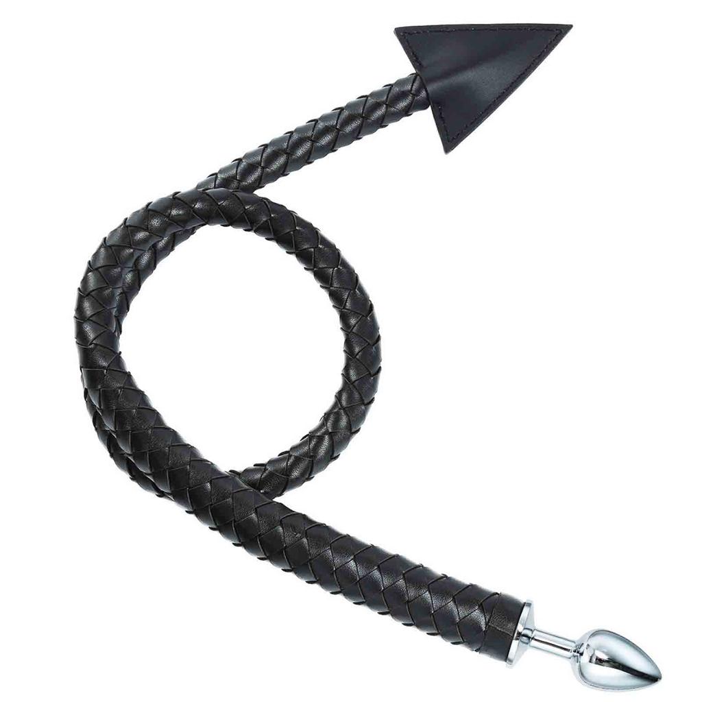 Whip SM Spanking Tail Whip Tail Cosplay Little Devil Witch PU Rose Whip Stainless Steel Plug Queen Cosplay Costume Accessory Easy To Hit Punishment