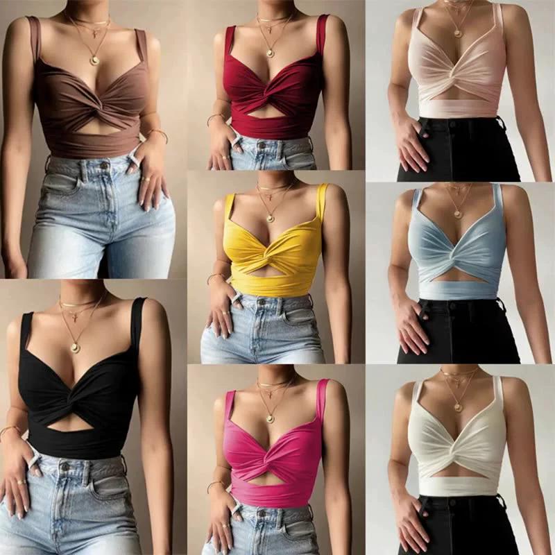

Sleeveless Short Crop Top Casual Vest S