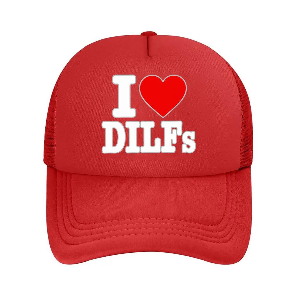 Ich liebe Dilfs Kühnes Humor Design Netz-Baseballkappe Für Damen Unisex FeUnisex Strand-Dad-Hut Hip Hop