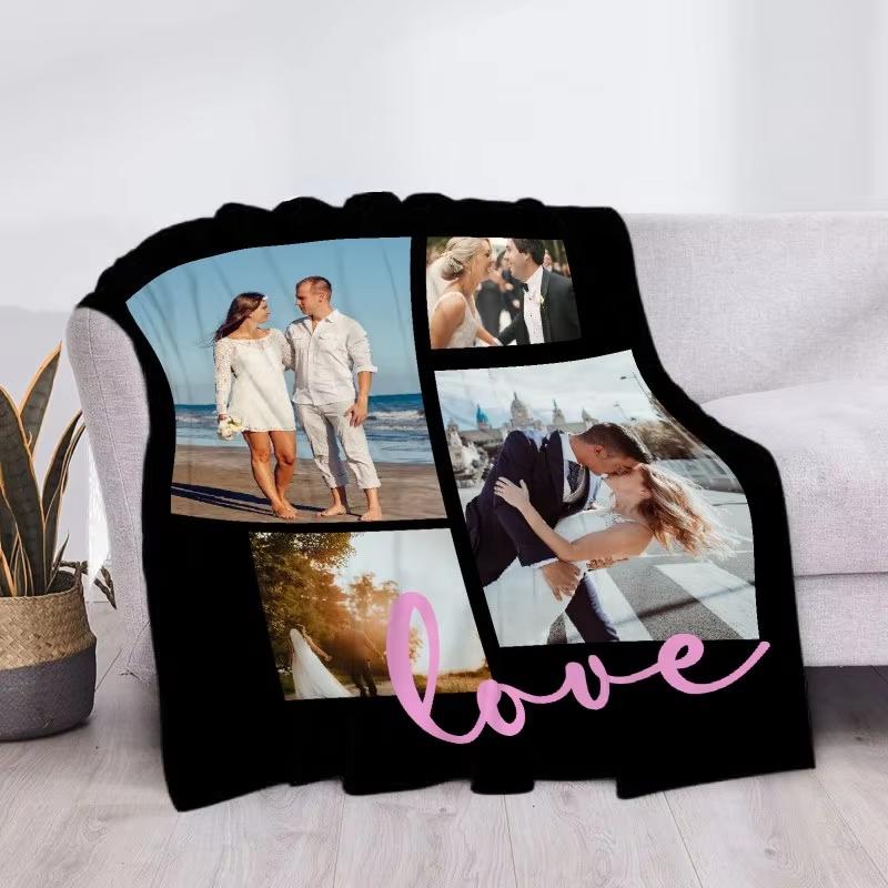 Custom Blanket With Picture Collage Blankets Birthday Souvenir Christmas Gifts Throw Blanket