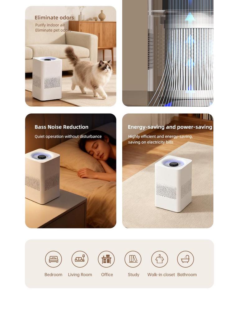 USB Air Purifier with Negative Ion, Formaldehyde and Odor Removal, Indoor Deodorization.