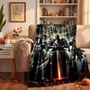 Medieval Knight Custom Flannel Blankets Soft Warm Cozy Throws for Home Decor Holiday Gifts