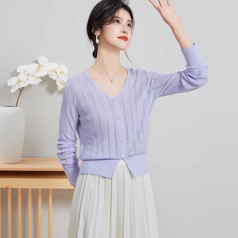 

Women s V-Neck Silk Blend Knit Sweater L