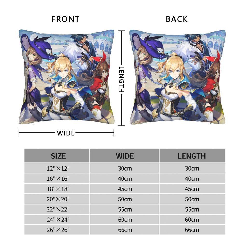 Printing Genshin Impact map Pillowcase Polyester Cushion Cover Decorations video game Pillow Case Cover Home Zippered