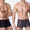 2PCS Men's Panties Men Underwear Boxer Shorts Summer Ice Silk Mesh Breathable High Quality Hole Shorts Male Sexy Underpant