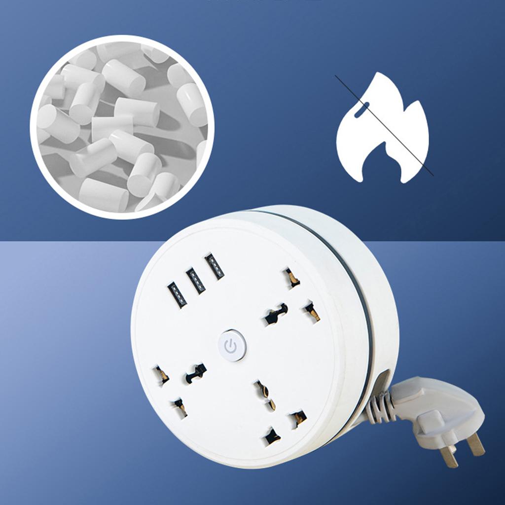 Neu Universal Power Streifen 3 Buchse 3 USB Multi Power Streifen Stecker