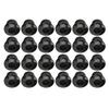 24Pcs Guitar String Button Ferrules 10mm High Performance Plastic Material Semi Closed Design Guitar PartsBlack