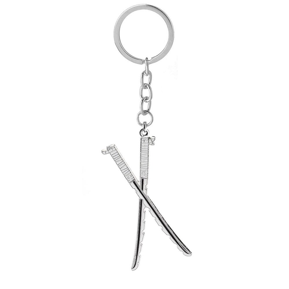 Anime Demon Slayer Sword Keychain, 15 Styles Tanjiro Rengoku Shinobu Weapon Keyring Metal Pendant Cosplay Gift