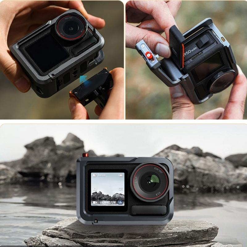 Metal Protective Camera Cage Magnetic Adsorption for Action 5 Professional with Quick Release and Cold Shoe Interfaces