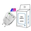 58W Dual Fast Charger: 2PD+QC3.0 for EU/US/UK/KR/AU