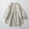 Women's Spring and Summer Cotton and Linen Shirt Stand-up Collar Long-sleeved White Shirt Loose Large Size Sunscreen Shirt Japanese