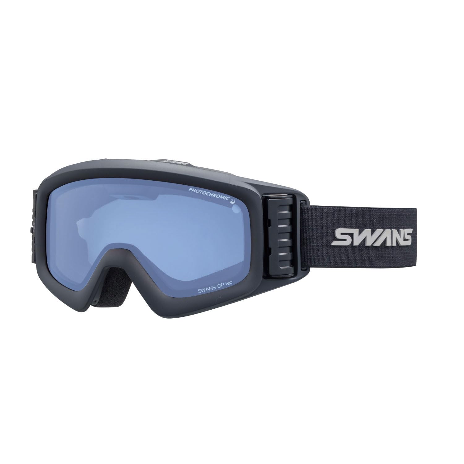 

Swans HELI Snow Made in Flash Blue Mirror with Clear Photochromic Turbo Glasses for Skiing and Snowboarding Goggles, Japan, HELI-MCDTBS-N BLBK, Lens,