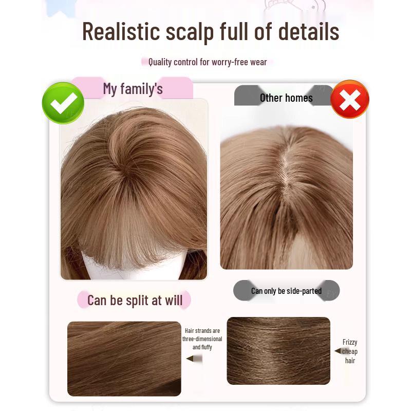 Sweetheart Pop Star Wig: Vintage Japanese-Inspired, Full Head Straight Hair Wig for Women, Perfect for Daily Wear.