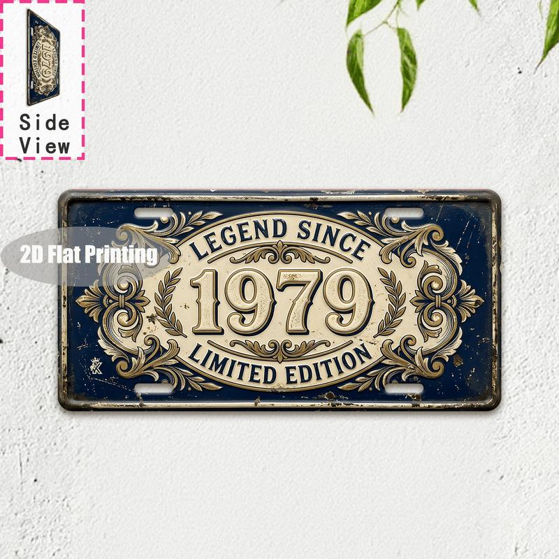Tin Sign - Vintage Durable Metal Plaque Wall Decor, Home Office Bar Man Cave City Coordinate Birth Year License Plate Wall Art