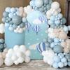 3.28ftx6.56ft Blue Hot Balloons Arch Stand Covers for Parties Supplies Sky Clouds Arched Stretchy Fabric Cover  Birthday Party