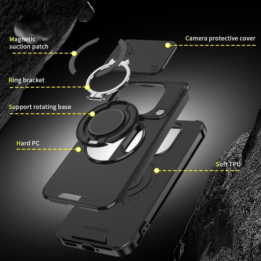 Phone Case for Xiaomi 15T Pro 5G 14T Xiaomi15t Xiao Mi 15t Mi15t Dual Layer Ring Stand Phone Back Cover
