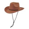 Rolled Brims Fedoras Hat Western Windproof Cowboy Hat Sunproof Cowboy Hat for Adult Fishing Cycling Hiking Camping  Camel