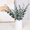 24Pcs Artificial Leaves Realistic Care Easy Simulated Plastic 38cm Eucalyptus Green Plant Branch