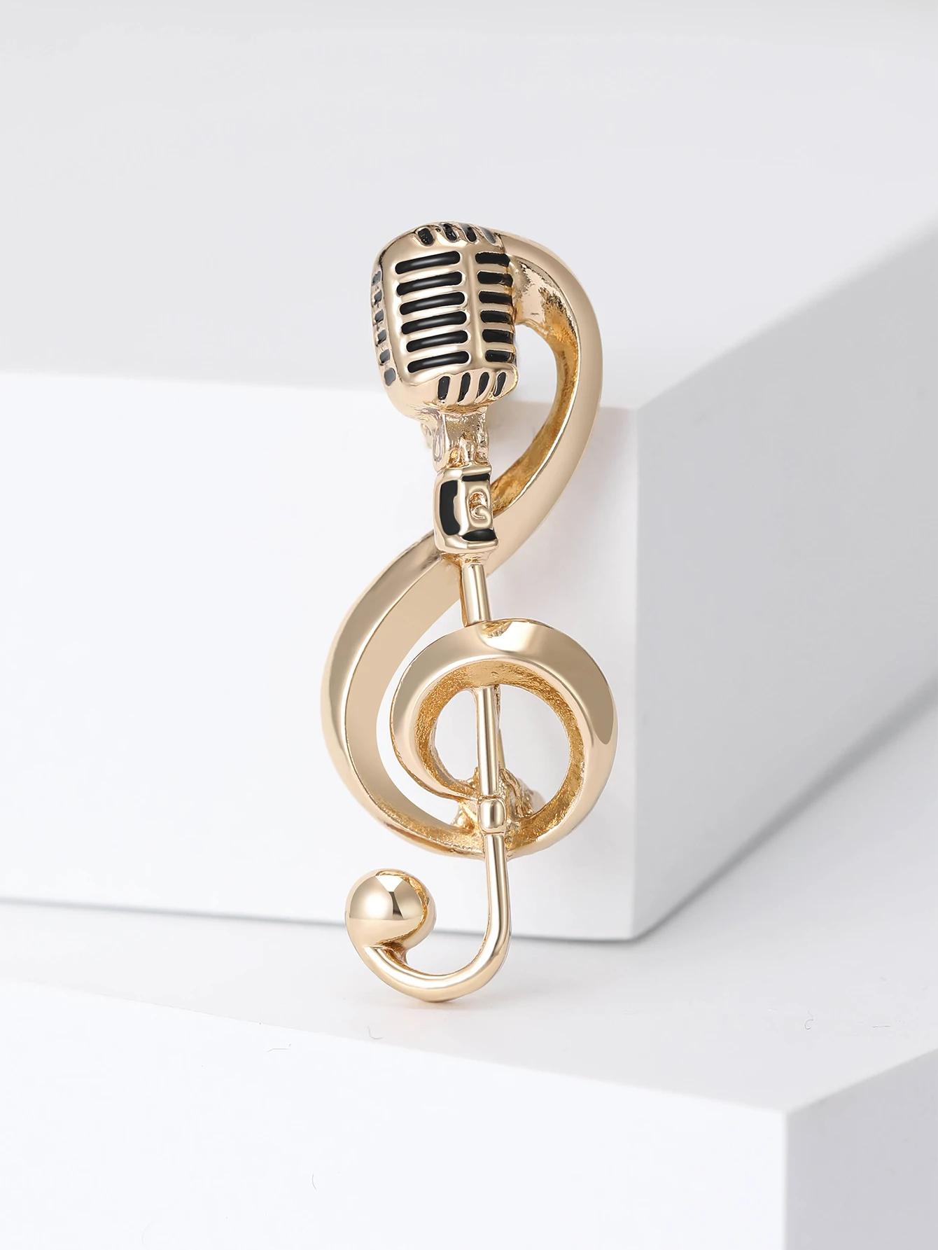 

Эмалевые броши-микрофоны для женщин, унисекс, значки с музыкальными нотами, подарки для друзей на офисную вечеринку, ювелирные аксессуары