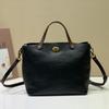 Vintage Genuine Leather Tote Bucket Bag Luxury Top-grain Cowhide Vegetable-tanned Crossbody Bag For Commuting Versatile Shopper