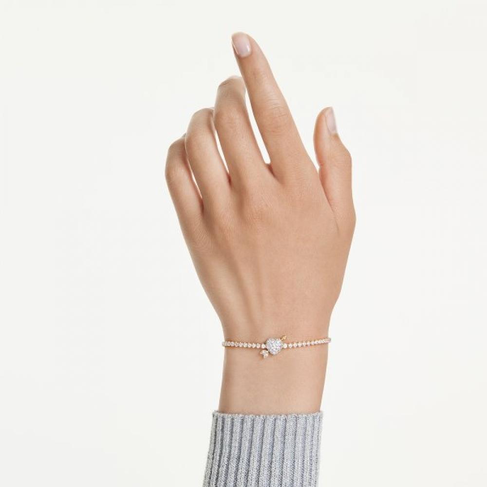Swarovski Heart With Arrow Gold Tone Bracelet 5744061