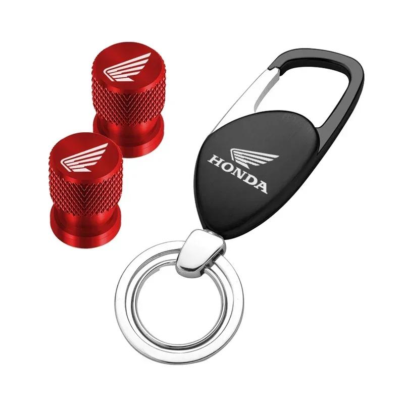 Metal Motorcycle Keychain Keyring Wheel tire valve For Honda CRF CB CR XR CRM CBR 125 250 300 350 400 500 600 BRGKL1