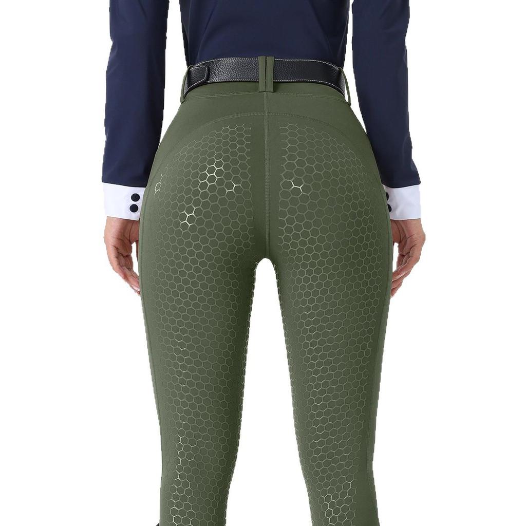Women's High Waist Equestrian Riding Pants - Full Seat Silicone, Non-slip, Wear-resistant, Tight Fit with Pockets