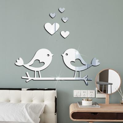 Acrylic Wall Sticker Wide Bird Acrylic Application Wear Resistant Mirror Stickers Wall Sticker Home Decoration