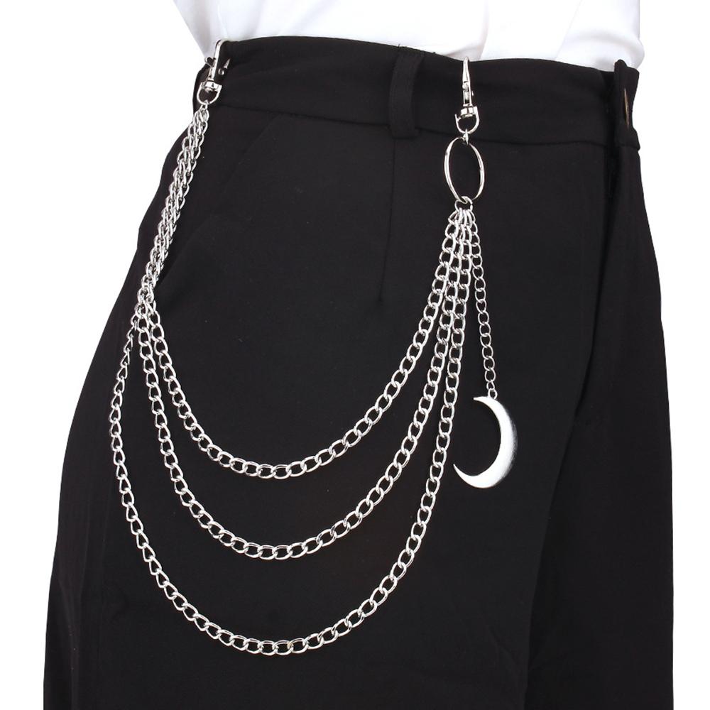 Moon Pendant Chain On The Jeans Pants Women Punk Keychains for Men woman Harajuku Rock and roll Accessories