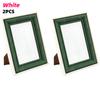 2pcs Minimalist Wooden Photo Frames 7-Inch Vintage Elegant Display Frame for Bedroom Office Living Room Decor Bridal Shops Cafes