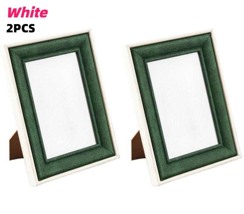 2pcs Minimalist Wooden Photo Frames 7-Inch Vintage Elegant Display Frame for Bedroom Office Living Room Decor Bridal Shops Cafes