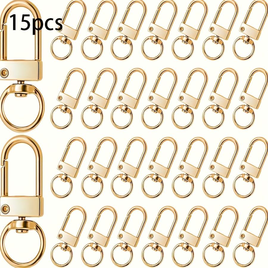 

15Pcs Rotating Lobster Claw Keychain Hooks, Hanging Clips For Keychains & Earphone Cases 15 pieces золотой