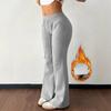 Women's Solid-Color Fleece-Lined High-Waisted Casual Sweatpants