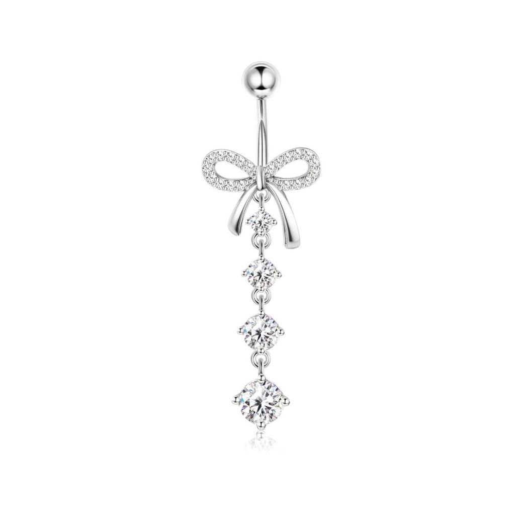 8-Piece Butterfly Stainless Steel Navel Piercing Set: Elegant High-End Body Jewelry